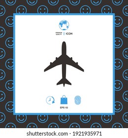 Airplane icon symbol . Element for your design.