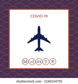 Airplane icon symbol . Element for your design.