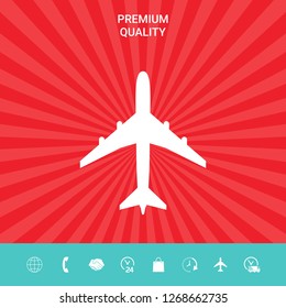 Airplane icon symbol. Graphic elements for your design