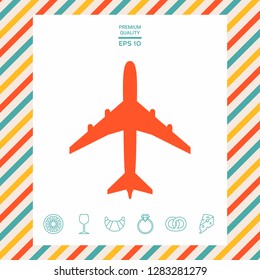Airplane icon symbol. Graphic elements for your design