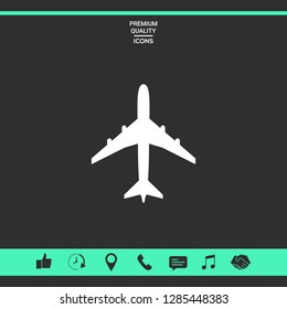 Airplane icon symbol. Graphic elements for your design