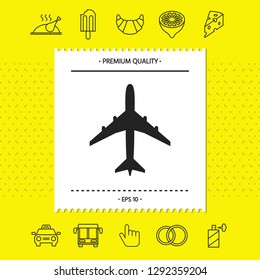 Airplane icon symbol. Graphic elements for your design