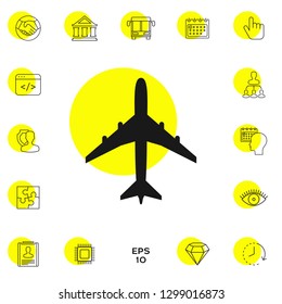 Airplane icon symbol. Graphic elements for your design