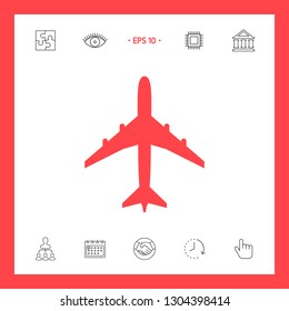 Airplane icon symbol. Graphic elements for your design