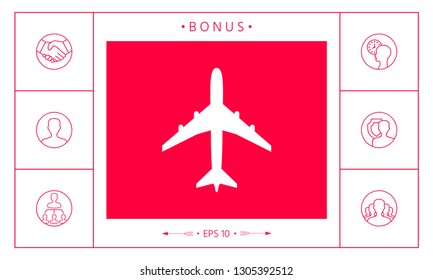 Airplane icon symbol. Graphic elements for your design