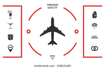 Airplane icon symbol. Graphic elements for your design