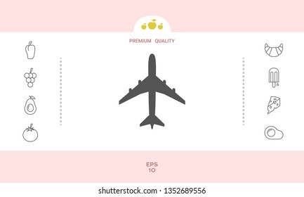 Airplane icon symbol. Graphic elements for your design