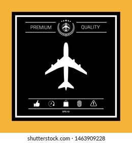 Airplane icon symbol. Graphic elements for your design