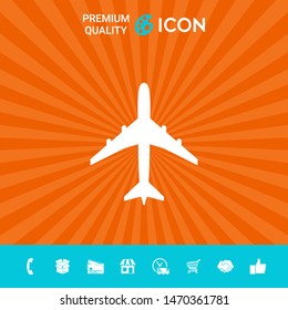 Airplane icon symbol. Graphic elements for your design