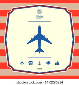 Airplane icon symbol. Graphic elements for your design