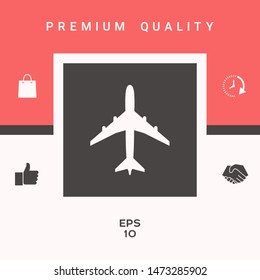 Airplane icon symbol. Graphic elements for your design