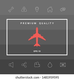 Airplane icon symbol. Graphic elements for your design