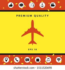 Airplane icon symbol. Graphic elements for your design