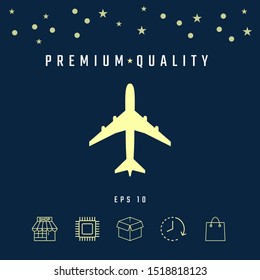 Airplane icon symbol. Graphic elements for your design
