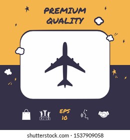 Airplane icon symbol. Graphic elements for your design