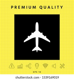 Airplane icon symbol. Graphic elements for your design