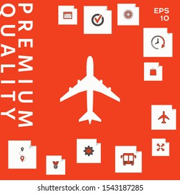 Airplane icon symbol. Graphic elements for your design