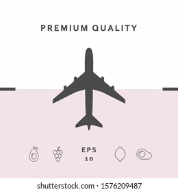 Airplane icon symbol. Graphic elements for your design