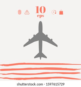 Airplane icon symbol. Graphic elements for your design