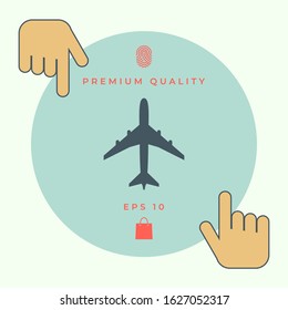 Airplane icon symbol. Graphic elements for your design