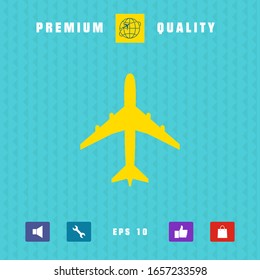 Airplane icon symbol. Graphic elements for your design