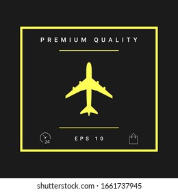 Símbolo del icono del avión. Elementos gráficos para el diseño