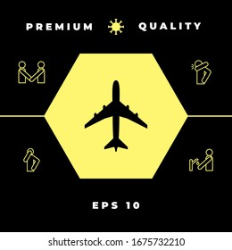 Airplane icon symbol. Graphic elements for your design