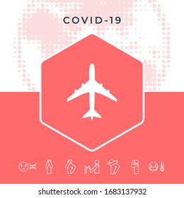 Airplane icon symbol. Graphic elements for your design