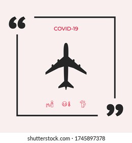 Airplane icon symbol. Graphic elements for your design