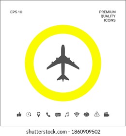 Airplane icon symbol. Graphic elements for your design