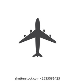 Airplane Icon Symbol mark in filled style