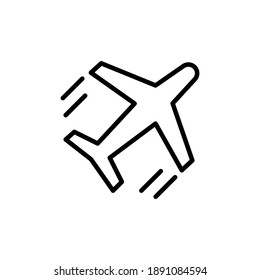 Airplane icon symbol with outline style. Vector illustration