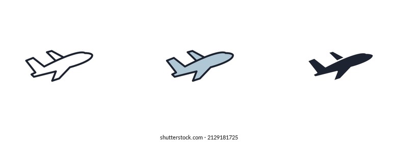 airplane icon symbol template for graphic and web design collection logo vector illustration