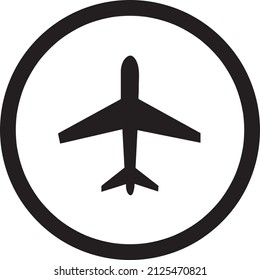 símbolo de icono del avión vector en círculo..eps

