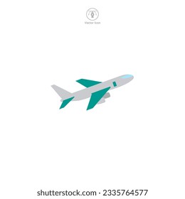 Icono de avión ilustración vectorial aislada en fondo blanco