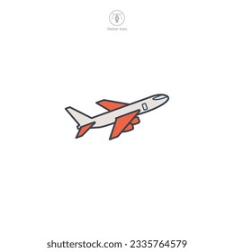 Icono de avión ilustración vectorial aislada en fondo blanco