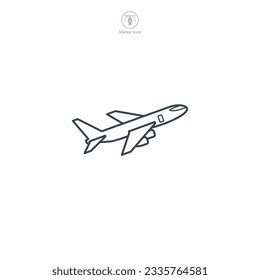 Icono de avión ilustración vectorial aislada en fondo blanco