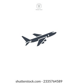 Airplane icon symbol vector illustration isolated on white background