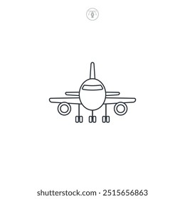 Airplane icon symbol vector illustration isolated on white background