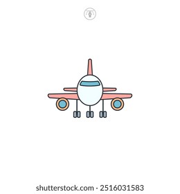 Airplane icon symbol vector illustration isolated on white background