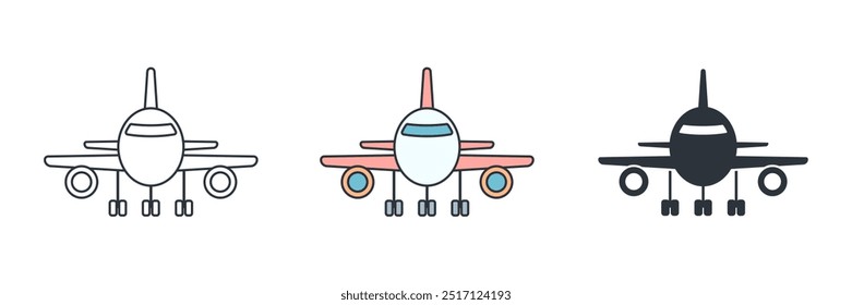 Airplane icon symbol vector illustration isolated on white background