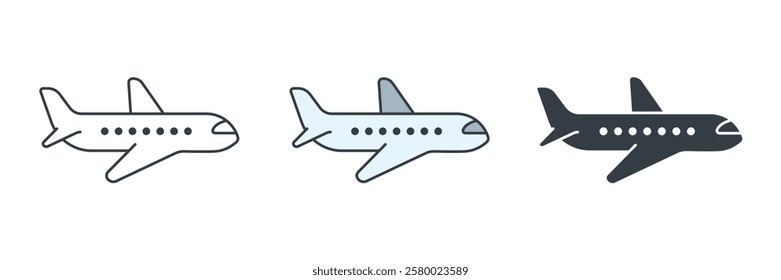 Airplane icon symbol vector illustration isolated on white background