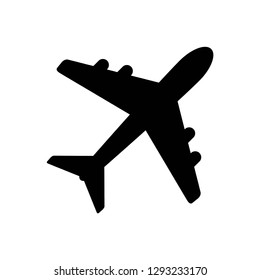 airplane icon symbol vector. on white background