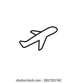 Símbolo de icono del avión vector en fondo blanco