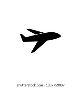 Símbolo de icono del avión vector en fondo blanco