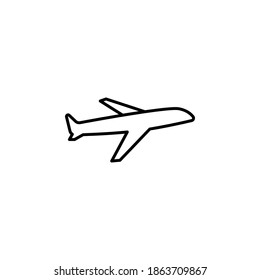 Airplane icon symbol vector on white background