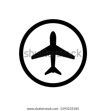 airplane icon symbol vector. on white background