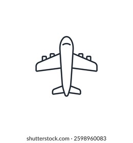 Airplane icon symbol vector sign isolated on white background illustration for graphic and web design