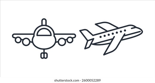 Airplane icon symbol vector sign isolated on white background illustration for graphic and web design
