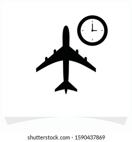 Airplane icon symbol. vector silhouette.